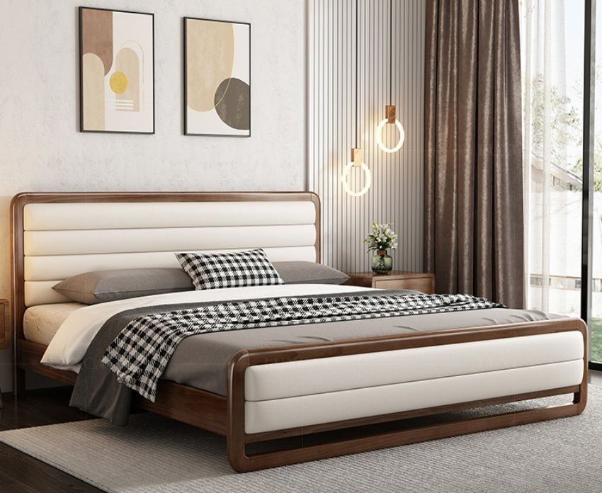 Giường ngủ gỗ phong cách Bắc Âu