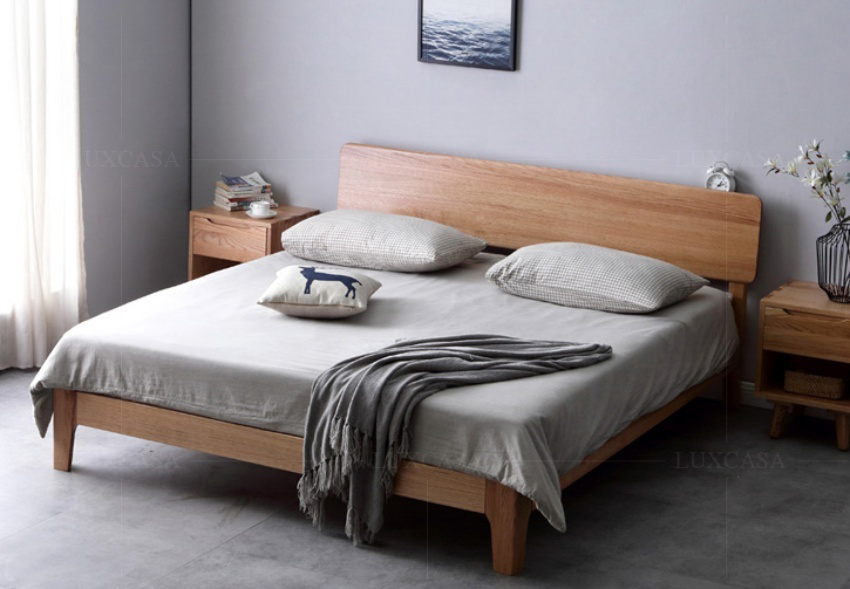 Giường ngủ gỗ sồi phong cách bắc ấu