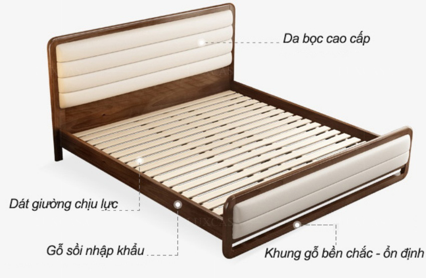 Thiết kế giường gỗ WB110