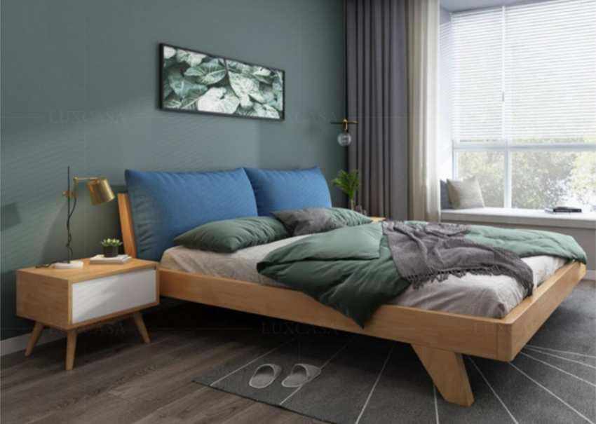 Giường ngủ gỗ WB111 gối xanh dương